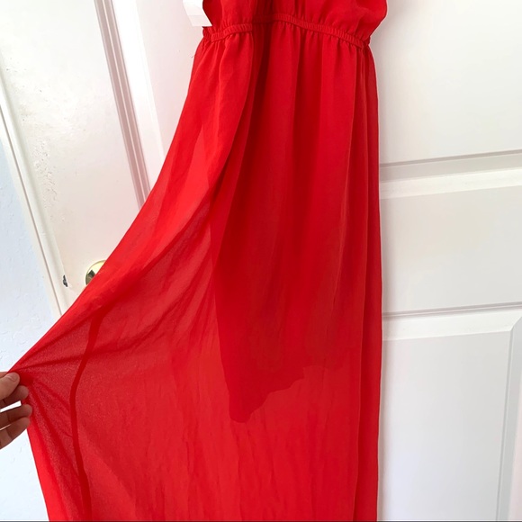 Dee Elle Red Knot Back Racerback Maxi Dress - Picture 6 of 7